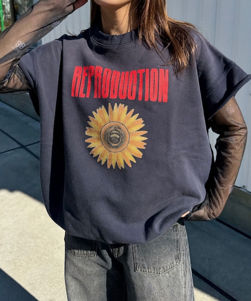 CIAOPANIC（チャオパニック）の「【RePRODUCTION LABEL / リプロダクションレーベル】ショートスリーブスウェット（トップス・メンズ・アイボリー/ネイビー/ライムグリーン/ブラック・L/S）」の4枚目の写真