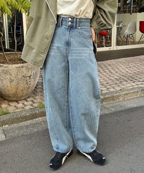 デニム・ジーパン Golden  Jeans Denim In Cotone RECYCLED WASTE SUVIN COTTON YARN 11.5oz DENIM 5POCKET WIDE