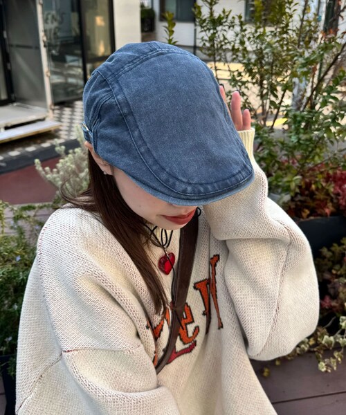 CIAOPANIC(チャオパニック)の「ビンテージライクハンチング帽子(ハンチング/ベレー帽・レディース・ネイビー/チャコールグレー・ONE)」の1枚目の写真