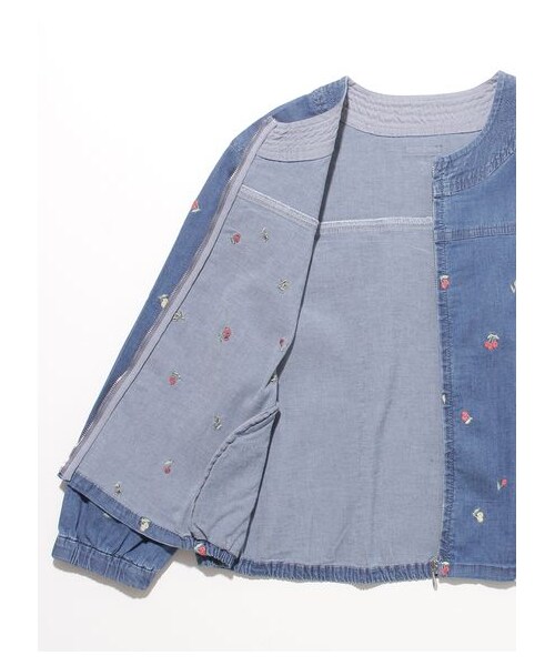 HAKKA KIDS（ハッカキッズ）の「チェリー/リボン刺繍ストレッチデニム