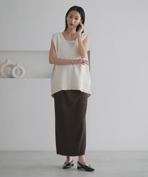 LOWRYS FARM（ローリーズファーム）の「ジャガードプリーツスカート（スカート・アイボリー08/ブラック09/ブラウン58/グリーン72・F）」の17枚目の写真