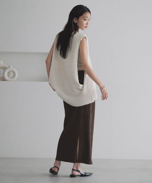 LOWRYS FARM（ローリーズファーム）の「ジャガードプリーツスカート（スカート・アイボリー08/ブラック09/ブラウン58/グリーン72・F）」の18枚目の写真