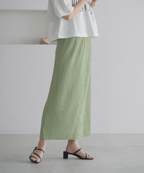 LOWRYS FARM（ローリーズファーム）の「ジャガードプリーツスカート（スカート・アイボリー08/ブラック09/ブラウン58/グリーン72・F）」の4枚目の写真