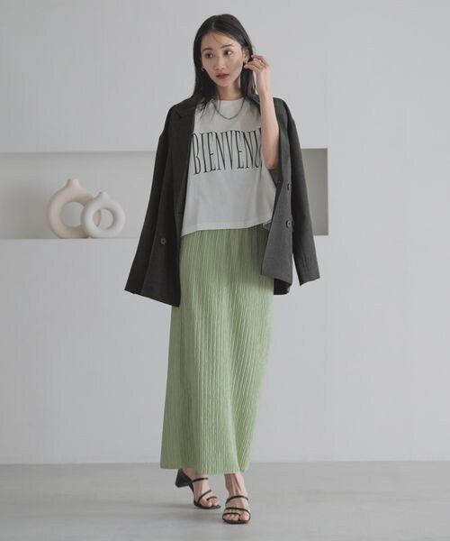 LOWRYS FARM（ローリーズファーム）の「ジャガードプリーツスカート（スカート・アイボリー08/ブラック09/ブラウン58/グリーン72・F）」の22枚目の写真