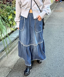 CIAOPANIC | フリンジデニムティアードスカート(デニムスカート)