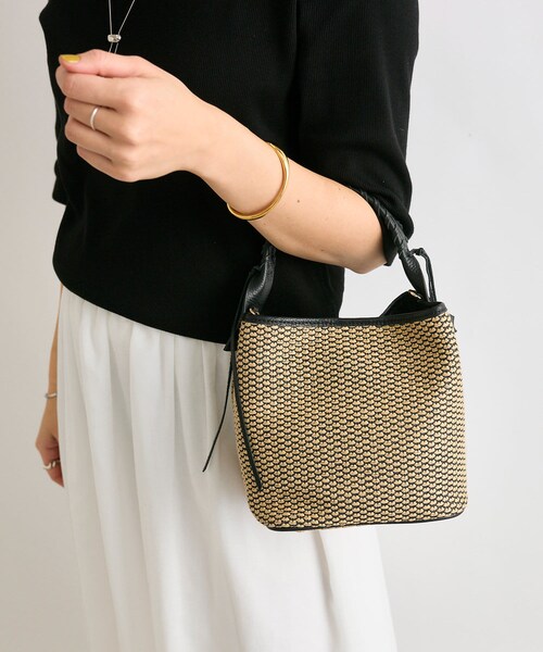 RIVE DROITE(リヴドロワ)の「予約【上品デザイン】CITY BASKET-hand2(ハンドバッグ・レディース・ブラック/アイボリー/ブラウン・F)」の1枚目の写真