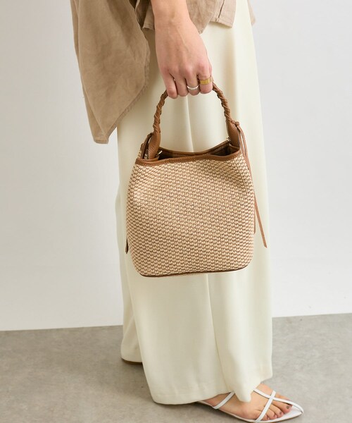 RIVE DROITE(リヴドロワ)の「予約【上品デザイン】CITY BASKET-hand2(ハンドバッグ・レディース・ブラック/アイボリー/ブラウン・F)」の3枚目の写真