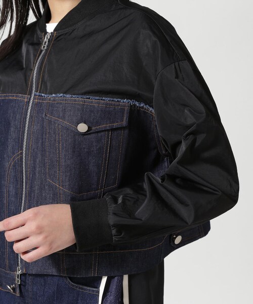 B'2nd（ビーセカンド）の「AULA AILA（アウラ アイラ）別注デニムコンビネーションブルゾン（ジャケット/アウター・インディゴ・0）」の7枚目の写真