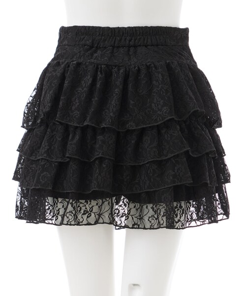INGNI（イング）の「【春の新作】レースフリルミニスカパン（スカート・レディース・ｵﾌﾎﾜｲﾄ/ｸﾛ・F）」の2枚目の写真