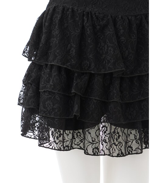 INGNI（イング）の「【春の新作】レースフリルミニスカパン（スカート・レディース・ｵﾌﾎﾜｲﾄ/ｸﾛ・F）」の6枚目の写真