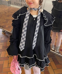 CIAOPANIC 配色ステッチフリルチュニック ハローサンフランシスコ セール】【あや企画】【HELLO.SANFRANCISCO/ハロー