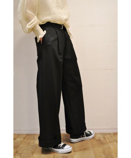 --（--）の「ワンタックイージーパンツ（スラックス・レディース・ベージュ/ブラウン/ブラック・one）」の2枚目の写真