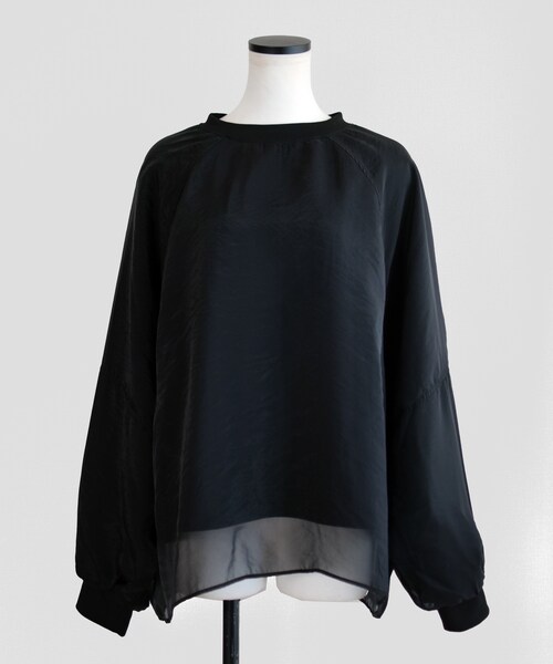 Marient（マリエント）の「シアーレイヤードポンチPO（Tシャツ/カットソー・レディース・ホワイト/ブラック・FREE）」の2枚目の写真