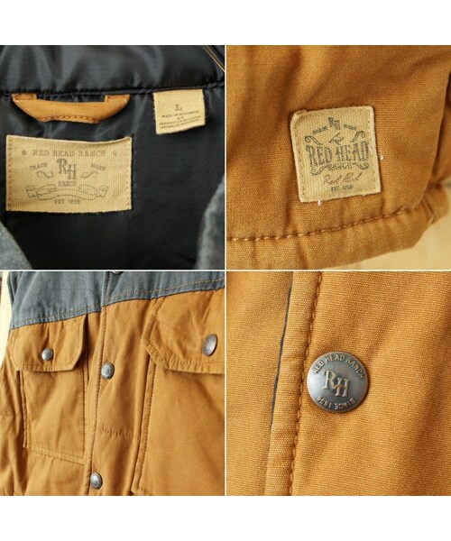 --（--）の「USA RED HEAD 中綿ベスト メンズL ブラウン アウトドア キャンプ アメリカ古着（ベスト・レディース・ブラウン・L）」の2枚目の写真