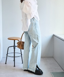 Kastane | 【2025SSカタログ/低身長サイズ】ウォッシュドストレートデニムパンツ(デニムパンツ)