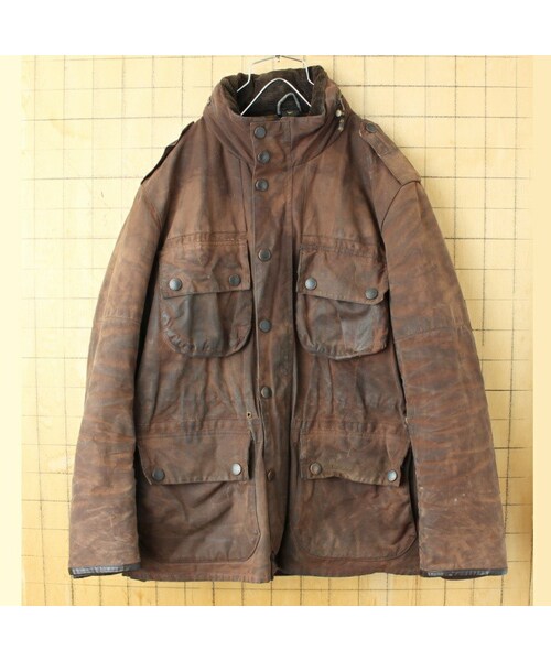 Barbour(バブアー)の「00s ENGLAND製 Barbour BARNARD FIELD JACKET バブアー ワックスコットン オイルドジャケット ライナー付 カバーオール メンズL ブラウン(カバーオール・レディース・ブラウン・L)」の1枚目の写真