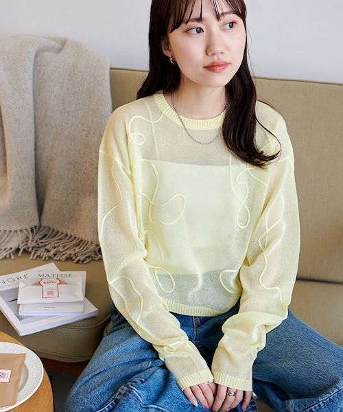 ニット セーター stripe collar open pullover レディース TITTY＆CO. ニット セーター バイカラー襟ニット レディース