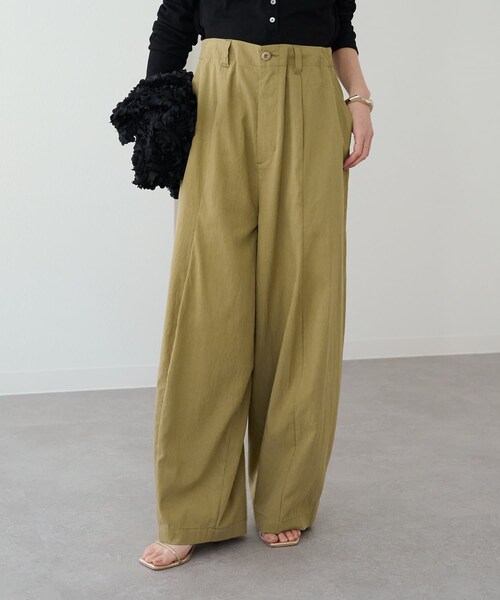 Omekashi(オメカシ)の「【トレンドシルエット】ドロストカーブパンツ(チノパンツ・レディース・チャコールグレー/ベージュ/カーキ・36/38)」の3枚目の写真