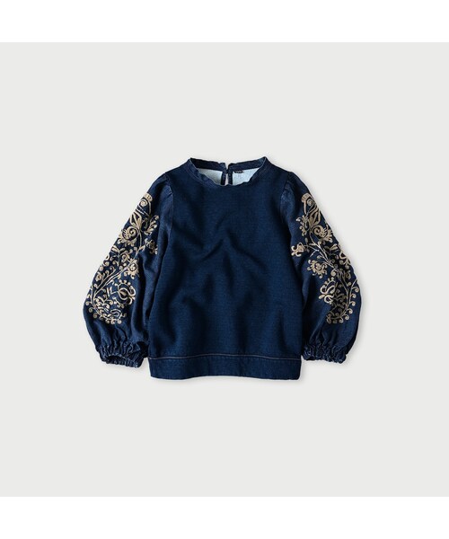 45R 裏毛 de レース パフ スウェット インディゴ