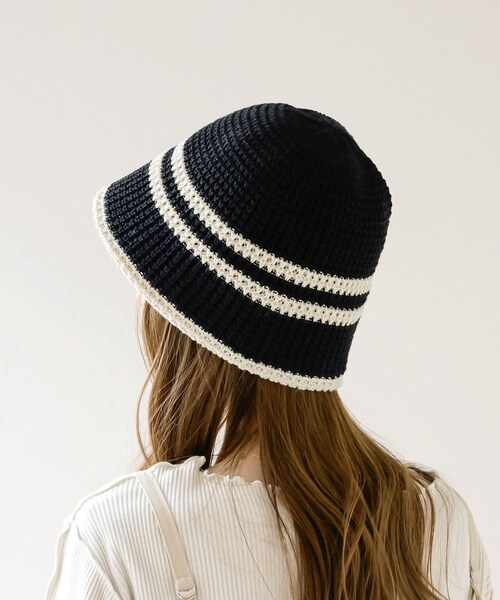 3coins（3coins）の「バイカラーバケットハット（ハット・レディース・アイボリー/ブラック・FREE）」の2枚目の写真