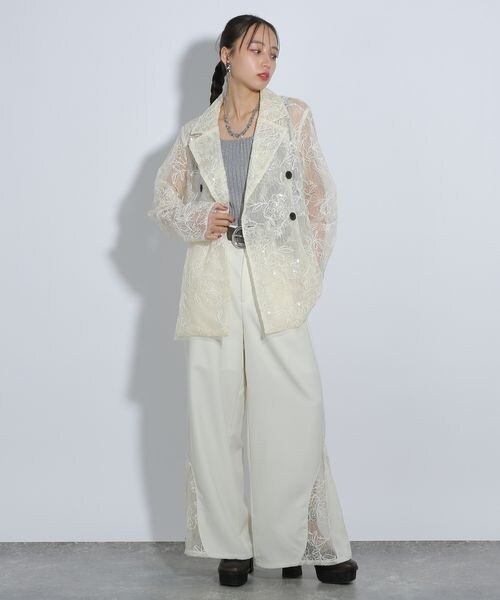 HARE vintageレースジャケット ホワイト HARE（ハレ）の「vintageレースジャケット(HARE)（テーラード