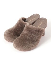 Chaos | ARIEL ムートンファー チャンキーヒール ミュール