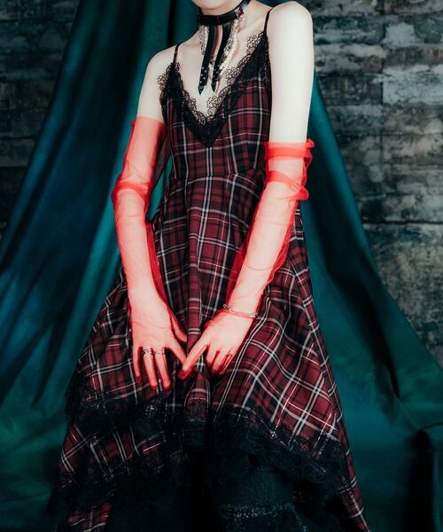 HARE タータンチェックキャミワンピース レッド HARE（ハレ）の「タータンチェックキャミワンピース（）」 - WEAR