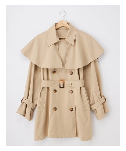 INGNI（イング）の「【WEB限定】【春の新作】ケープ付ミディ丈トレンチコート（ジャケット/アウター・レディース・ﾗｲﾄﾍﾞｰｼﾞｭ/ﾍﾞｰｼﾞｭ・M）」の12枚目の写真