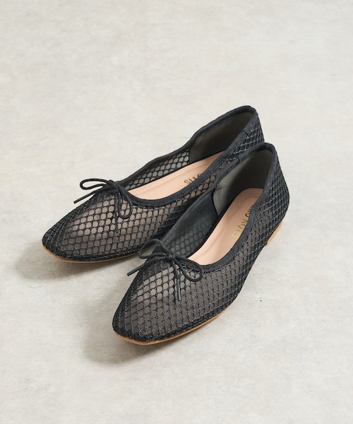 un dix cors（アンディコール）の「フィッシュネットバレエシューズ（バレエシューズ・レディース・ベージュ/ブラック・36/38/37）」の2枚目の写真