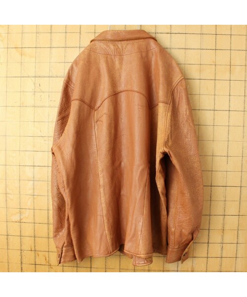 --(--)の「50s 60s USA製 Milco West レザー ジャケット メンズL相当 ライトブラウン アメリカ古着(その他アウター・レディース・ブラウン・L)」の5枚目の写真