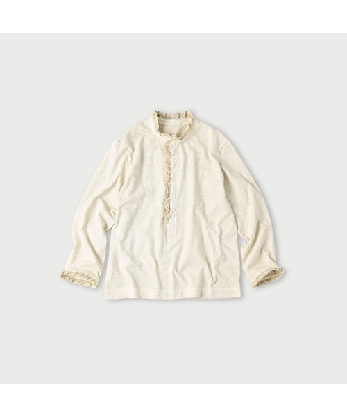 【美品】  45r / フォーティファイブアール | 天竺の四角ヘンリーネックTシャツ | 3 | インディゴ | レディース 45R（フォーティファイブアール）の「天竺の四角ヘンリーネックTシャツ