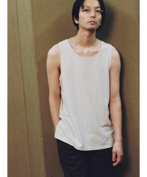 LIDNM(リドム)の「LINEN SLUB TANK TOP(タンクトップ・メンズ・ブラック/ホワイト/ブラウン・S/M/L)」の2枚目の写真