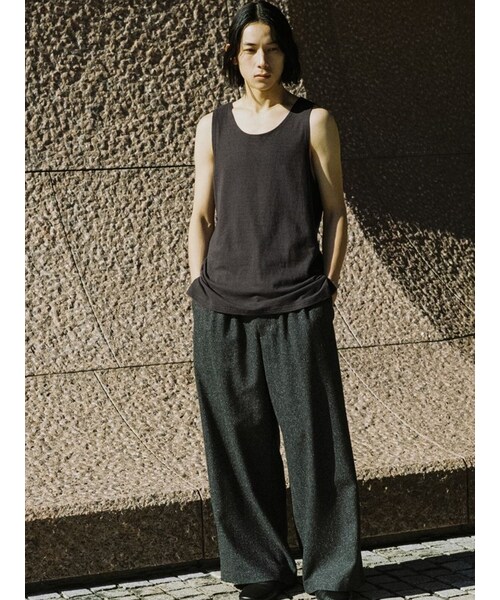 LIDNM(リドム)の「LINEN SLUB TANK TOP(タンクトップ・メンズ・ブラック/ホワイト/ブラウン・S/M/L)」の19枚目の写真