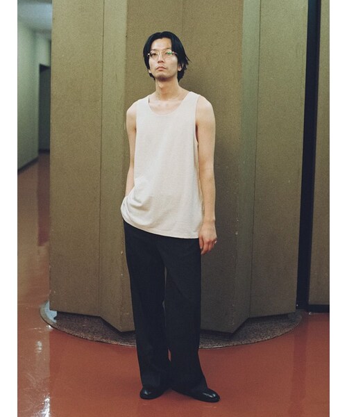 LIDNM(リドム)の「LINEN SLUB TANK TOP(タンクトップ・メンズ・ブラック/ホワイト/ブラウン・S/M/L)」の5枚目の写真