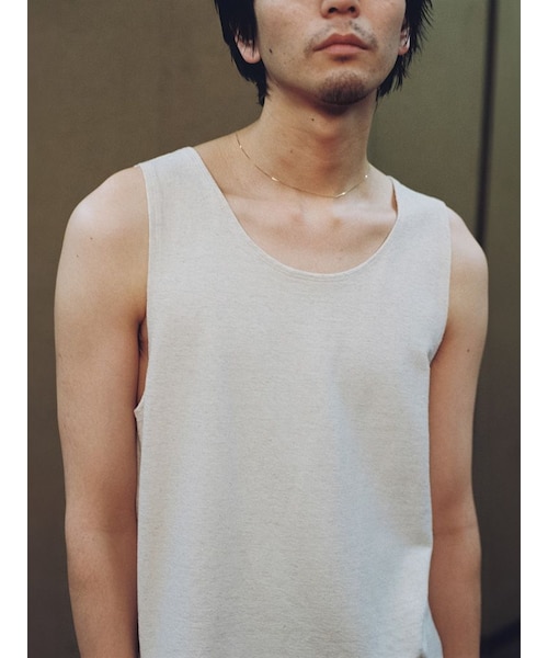 LIDNM(リドム)の「LINEN SLUB TANK TOP(タンクトップ・メンズ・ブラック/ホワイト/ブラウン・S/M/L)」の8枚目の写真