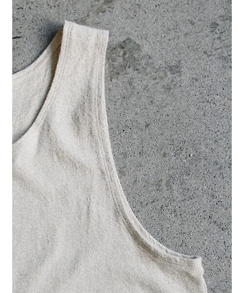 LIDNM(リドム)の「LINEN SLUB TANK TOP(タンクトップ・メンズ・ブラック/ホワイト/ブラウン・S/M/L)」の12枚目の写真