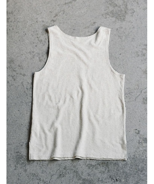 LIDNM(リドム)の「LINEN SLUB TANK TOP(タンクトップ・メンズ・ブラック/ホワイト/ブラウン・S/M/L)」の13枚目の写真
