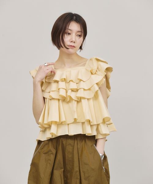 カレンソロジー　ポプリンラッフルブラウス Curensology｜ポプリンラッフルブラウス | Rakuten Fashion(楽天