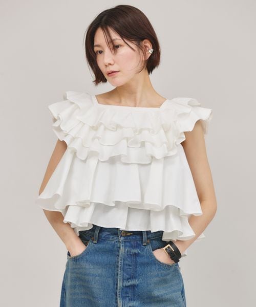 Curensology（カレンソロジー）の「ポプリンラッフルブラウス（）」 - WEAR