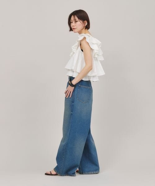 カレンソロジー　ポプリンラッフルブラウス Curensology｜ポプリンラッフルブラウス | Rakuten Fashion(楽天