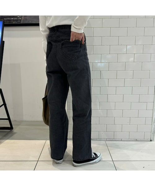copine(コピン)の「ヒップハートデザインデニムパンツ(ブラック)(デニムパンツ・レディース・ブラック・S)」の1枚目の写真