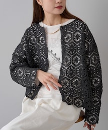 PUAL CE CIN | カギ針編み風2WAYカーディガン(ニット/セーター)