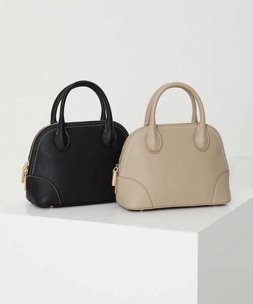 ORiental TRaffic（オリエンタルトラフィック）の「ブガッティ型ハンドバッグ/BA-232（バッグ・レディース・ベージュ/ブラック・-）」の2枚目の写真