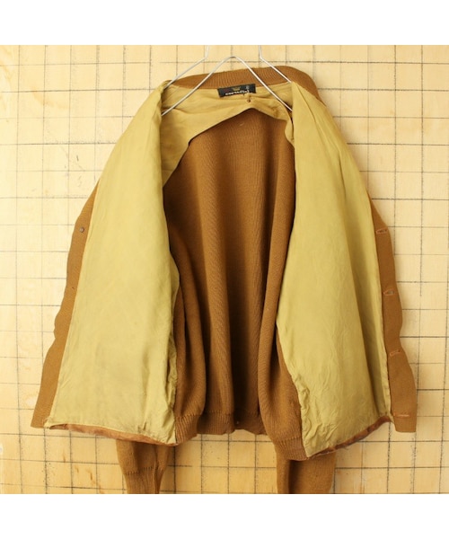 --（--）の「60s 70s EURO cortefiel スウェードレザー ウールニット カーディガン ライトブラウン メンズML相当 ヨーロッパ古着（カーディガン/ボレロ・レディース・ブラウン・L）」の5枚目の写真