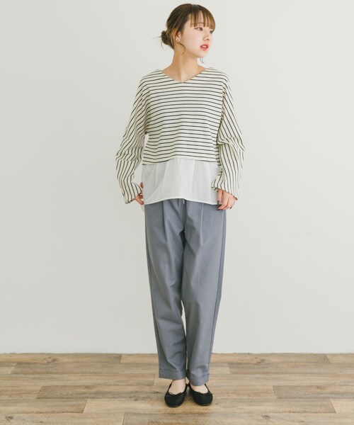 ITEMS URBANRESEARCH（アイテムズ アーバンリサーチ）の「カットミラノドッキングプルオーバー（Tシャツ/カットソー・レディース・BORDER/OFF/BLK・FREE）」の21枚目の写真