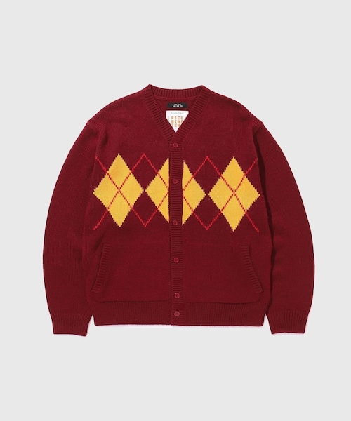 ADAM ET ROPE'(アダムエロペ)の「【RICE NINE TEN/ライス ナイン テン】ARGYLE CARDIGAN(カーディガン/ボレロ・メンズ・ダークグリーン/ネイビー/ワイン・1/2)」の5枚目の写真