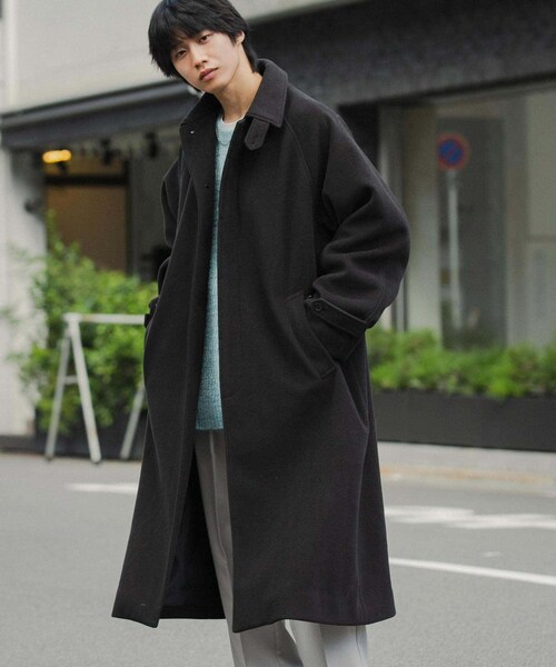 SENSE OF PLACE by URBAN RESEARCH(センスオブプレイスバイアーバンリサーチ)の「『ユニセックス』バルマカーンルーズコート(ステンカラーコート・メンズ・BLACK/D.BROWN/BLUE/BRN×BLK・M/L)」の6枚目の写真
