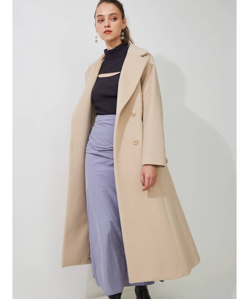 MERCURYDUO（マーキュリーデュオ）の「バックフレアロングコート（その他アウター・レディース・チャコールグレー/ベージュ/ダークブラウン/アイボリー・S/M）」の10枚目の写真