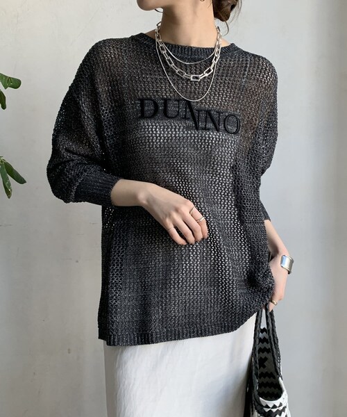 【WEB限定】メッシュラメロゴニット