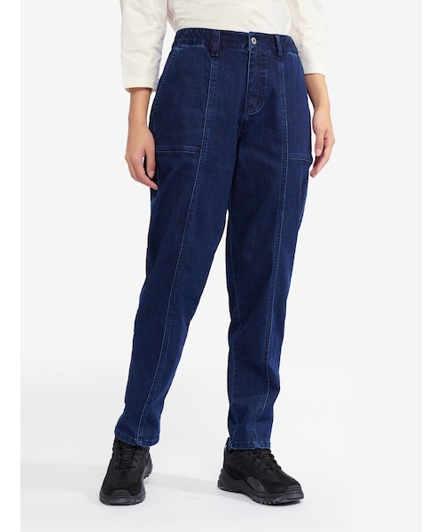 ストレッチ レギュラーフィットテーパードデニムパンツ